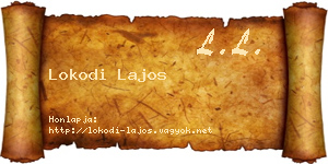 Lokodi Lajos névjegykártya