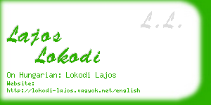lajos lokodi business card